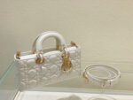 MEDIUM LADY D-JOY 26 WHITE LAMBSKIN - Image 14