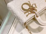 MEDIUM LADY D-JOY 26 WHITE LAMBSKIN - Image 17