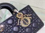MEDIUM LADY D-JOY 26 BLACK LAMBSKIN - Image 4