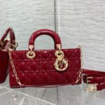 MEDIUM LADY D-JOY 26 RED PATENT CALFSKIN - Image 12