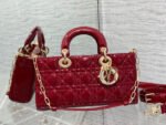 MEDIUM LADY D-JOY 26 RED PATENT CALFSKIN - Image 13