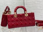 MEDIUM LADY D-JOY 26 RED PATENT CALFSKIN - Image 17