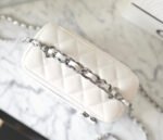 CC VANITY CASE 17 WHITE LAMBSKIN SILVER HARDWARE - Image 5