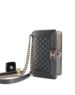 CC MEDIUM 25 BOY BAG IN BLACK LAMBSKIN SILVER HARDWARE - Image 5