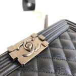 CC MEDIUM 25 BOY BAG IN BLACK LAMBSKIN SILVER HARDWARE - Image 6