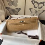 KELLY CUT 31 IN TORTILLA BROWN ALLIGATOR LEATHER WITH SILVER HARDWARE - Image 9