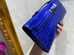 KELLY CUT 31 IN ADMIRAL BLUE SHINNY ALLIGATOR LEATHER WITH SILVER HARDWARE - Image 4