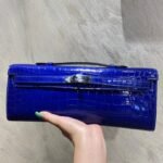 KELLY CUT 31 IN ADMIRAL BLUE SHINNY ALLIGATOR LEATHER WITH SILVER HARDWARE - Image 7
