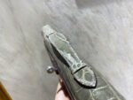 KELLY CUT 31 IN ASH GRAY SHINNY ALLIGATOR LEATHER WITH SILVER HARDWARE - Image 7