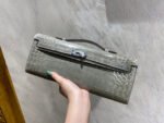 KELLY CUT 31 IN ASH GRAY SHINNY ALLIGATOR LEATHER WITH SILVER HARDWARE - Image 2
