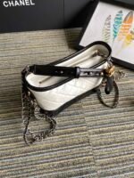 CC MEDIUM 20 HOBO BAG IN WHITE MIX BLACK CALFSKIN WITH STRAP - Image 6