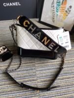 CC MEDIUM 20 HOBO BAG IN WHITE MIX BLACK CALFSKIN WITH STRAP - Image 11