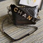 CC MEDIUM 20 HOBO BAG IN BLACK CALFSKIN WITH STRAP - Image 8
