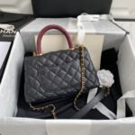 CHANEL 25S COCO HANDLE BAG 23 IN BLACK CAVIAR WITH GOLD HARDWARE - Image 3