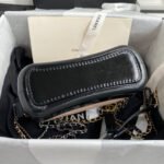 CC GABRIELLE MINI 20 HOBO BAG IN ALMOND BEIGE MIX BLACK CALFSKIN - Image 5
