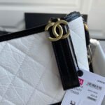 CC GABRIELLE MINI 20 HOBO BAG IN WHITE MIX BLACK CALFSKIN - Image 8