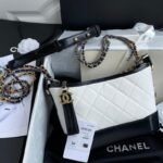 CC GABRIELLE MINI 20 HOBO BAG IN WHITE MIX BLACK CALFSKIN - Image 10