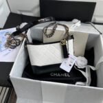 CC GABRIELLE MINI 20 HOBO BAG IN WHITE MIX BLACK CALFSKIN - Image 11