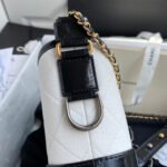 CC GABRIELLE MINI 20 HOBO BAG IN WHITE MIX BLACK CALFSKIN - Image 13