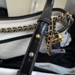 CC GABRIELLE MINI 20 HOBO BAG IN WHITE MIX BLACK CALFSKIN - Image 14