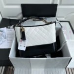 CC GABRIELLE MEDIUM 28 HOBO BAG IN BLACK MIX WHITE CALFSKIN - Image 9