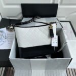 CC GABRIELLE MEDIUM 28 HOBO BAG IN BLACK MIX WHITE CALFSKIN