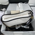 CC GABRIELLE MEDIUM 28 HOBO BAG IN BLACK MIX WHITE CALFSKIN - Image 13