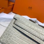 KELLY CUT 31 IN PEARL GRAY ALLIGATOR LEATHER WITH SILVER HARDWARE - Image 7