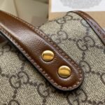 GG HORSEBIT 1955 SMALL 27 BAG IN BEIGE CANVAS AND BROWN CALFSKIN - Image 4