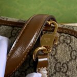 GG HORSEBIT 1955 MINI 23 BAG IN BEIGE CANVAS AND BROWN CALFSKIN - Image 4