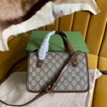 GG HORSEBIT 1955 MINI 23 BAG IN BEIGE CANVAS AND BROWN CALFSKIN - Image 2