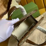 GG HORSEBIT 1955 MINI 23 BAG IN BEIGE CANVAS AND BROWN CALFSKIN - Image 17