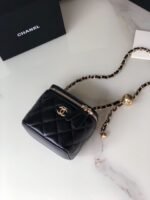 CC MINI 11 VANITY CHAIN IN BLACK CALFSKIN GOLD HARDWARE - Image 14