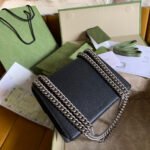 DYONYSUS SHOULDER BAG 20 IN BLACK CALFSKIN SILVER HARDWARE - Image 6