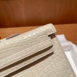 KELLY CUT 31 IN WHITE CREAM ALLIGATOR LEATHER WITH GOLD HARDWARE - Image 6