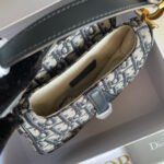 CD Saddle Bag Strap With Strap 19cm Blue Obique Embroidery - Image 6