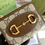 GG HORSEBIT 1955 MINI 11 WALLET BEIGE AND EBONY CANVAS - Image 11