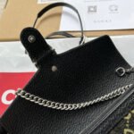 DYONYSUS SHOULDER BAG 20 IN BLACK YELLOW DENIM AND BLACK CALFSKIN TRIM SILVER HARDWARE - Image 8