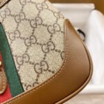 JACKIE 1961 SMALL 28 SHOULDER BAG IN BEIGE CANVAS AND BROWN CALFSKIN - Image 18