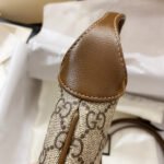 JACKIE 1961 MINI 19 SHOULDER BAG IN BEIGE CANVAS AND BROWN CALFSKIN - Image 17
