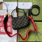 JACKIE 1961 SMALL HANDBAG 19 IN BLACK YELLOW DENIM AND BLACK CALFSKIN TRIM GOLD HARDWARE - Image 5