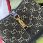 JACKIE 1961 SMALL HANDBAG 19 IN BLACK YELLOW DENIM AND BLACK CALFSKIN TRIM GOLD HARDWARE - Image 18