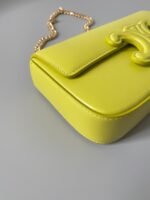 20 CHAIN EMBOSSED ARMPIT BAG CHARTREUSE YELLOW CALFSKIN - Image 13