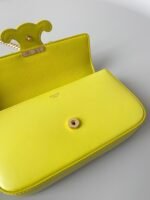 20 CHAIN EMBOSSED ARMPIT BAG CHARTREUSE YELLOW CALFSKIN - Image 5