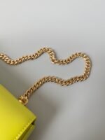 20 CHAIN EMBOSSED ARMPIT BAG CHARTREUSE YELLOW CALFSKIN - Image 18