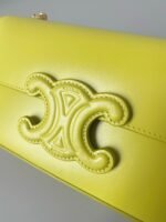 20 CHAIN EMBOSSED ARMPIT BAG CHARTREUSE YELLOW CALFSKIN - Image 3