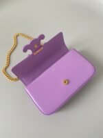 20 CHAIN EMBOSSED ARMPIT BAG PURPLE CALFSKIN - Image 3