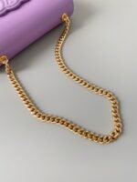 20 CHAIN EMBOSSED ARMPIT BAG PURPLE CALFSKIN - Image 9