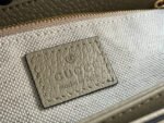 GG HORSEBIT 1955 SADDLE BAG 25 IN WHITE CANVAS AND BEIGE CALFSKIN - Image 6
