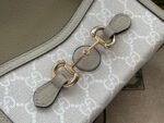 GG HORSEBIT 1955 MINI 18 BAG WHITE CANVAS AND BEIGE CALFSKIN - Image 4